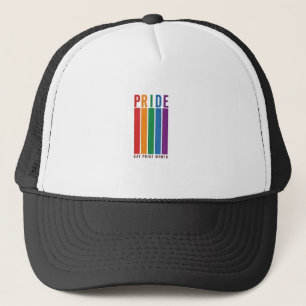 Gorra De Camionero Camiseta de tipografía de arcoíris del mes del org