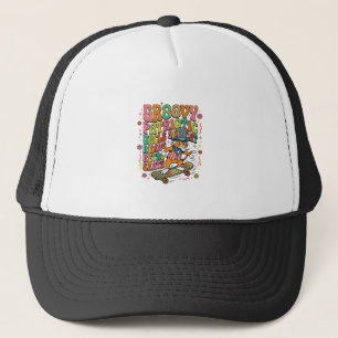 Gorra De Camionero Camiseta de tipografía retro de gato del tío Sam p