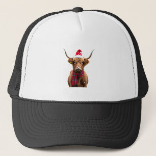 Gorra De Camionero Camiseta de vaquero escocés de Navidad Boho Xmas (