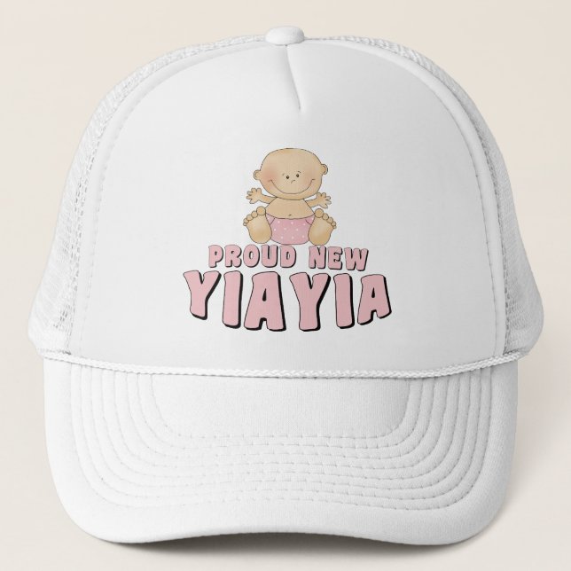 Gorra De Camionero Camiseta de Yia Yia, ORGULLOSA (Anverso)