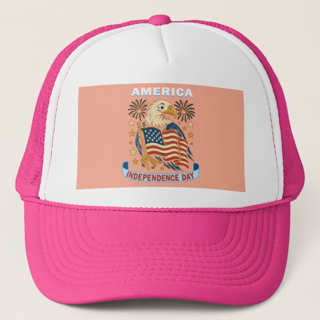 Gorra De Camionero Camiseta del Día de la Independencia (Anverso)