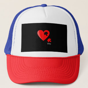 Gorra De Camionero Camiseta del Día de San Valentín Rompecabezas de C