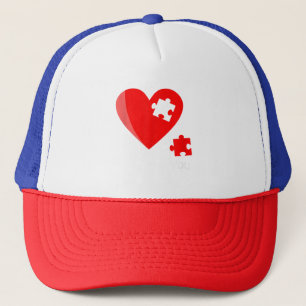 Gorra De Camionero Camiseta del Día de San Valentín Rompecabezas de C