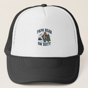 Gorra De Camionero Camiseta Día del Padre Papá Oso De Servicio Divert