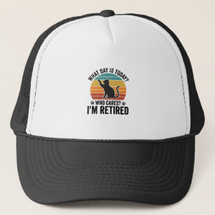 Gorra De Camionero Camiseta divertida de gato jubilado vintage atarde