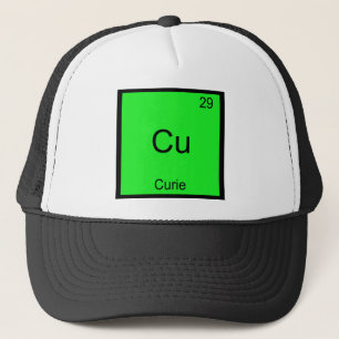 Gorra De Camionero Camiseta divertida del elemento Curie con símbolo