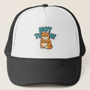 Gorra De Camionero Camiseta Divertida Gato Gruñón No Hoy