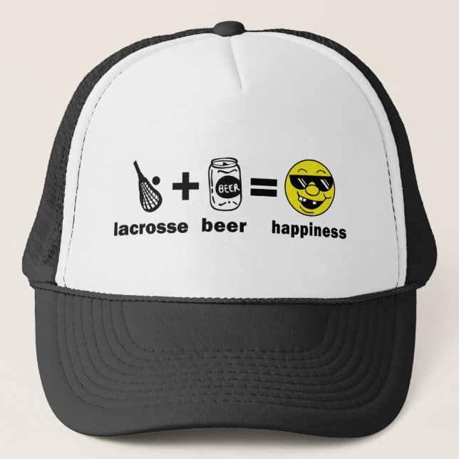 Gorra De Camionero Camiseta divertida LaCrosse + Cerveza = felicidad (Anverso)