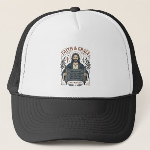 Gorra De Camionero Camiseta Gráfica Cristiana Vintage de Punto de Cru