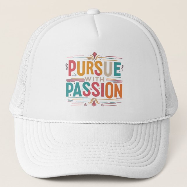 Gorra De Camionero Camiseta Inspiradora "Perseguir con pasión" - Comb (Anverso)