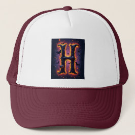 Gorra De Camionero Camiseta masculina de la letra H espeluznante