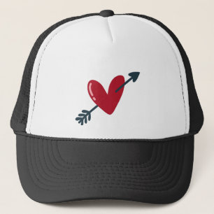 Gorra De Camionero Camiseta mínima de San Valentín con corazón y flec