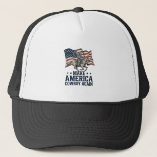 Gorra De Camionero Camiseta occidental patriótica Haz a América Vaque