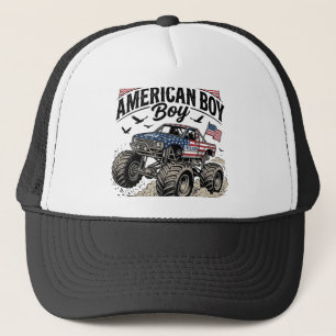 Gorra De Camionero Camiseta Patriótica de Camión Monstruo para Chicos