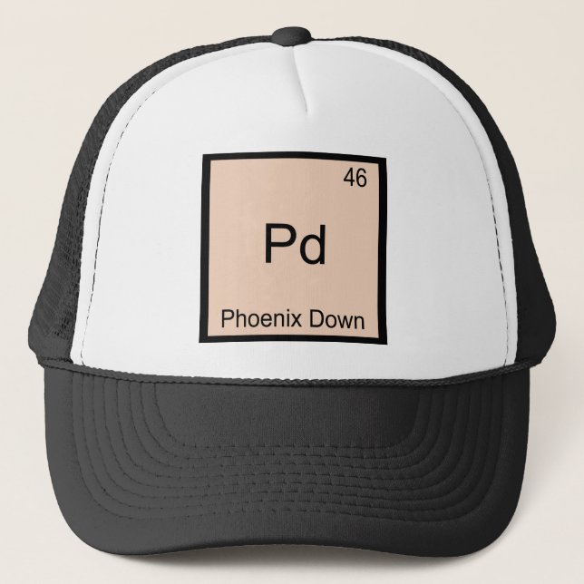 Gorra De Camionero Camiseta Pd - Símbolo del Elemento Químico Phoenix (Anverso)