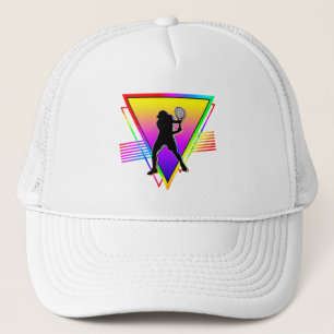 Gorra De Camionero Camiseta Retro Colorida Arcoíris Jugador de Tenis