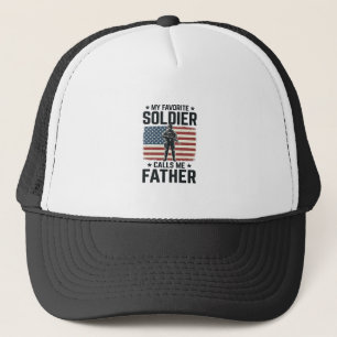 Gorra De Camionero Camiseta vector vintage del padre soldado patrióti