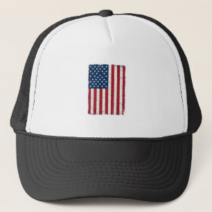 Gorra De Camionero Camiseta vectorial de bandera americana desgastada