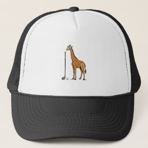 Gorra De Camionero Camiseta vectorial de golf con jirafa de grabado v