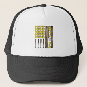 Gorra De Camionero Camiseta Vectorial de Softbol Vintage para Papá co