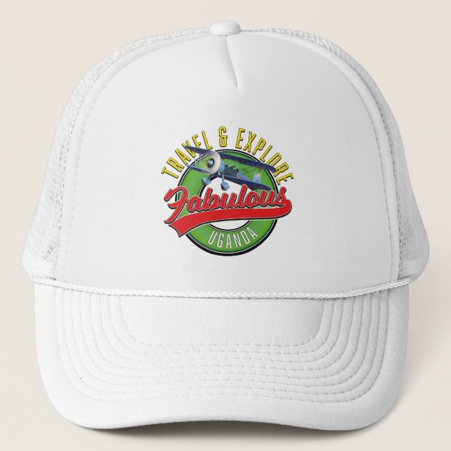 Gorra De Camionero Camiseta Viaja Explora Uganda Fabuloso (Anverso)