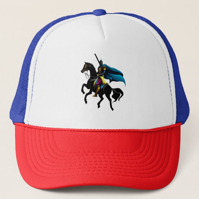 Gorra De Camionero Camiseta Vibrante del Caballero (Anverso)