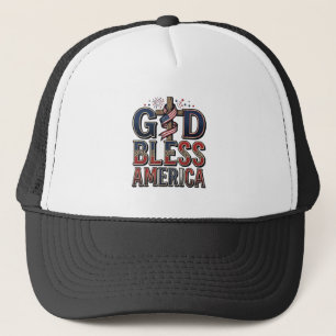 Gorra De Camionero Camiseta Vintage de Cruz Patriótica Dios Bendiga a