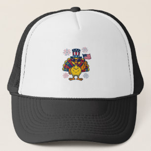 Gorra De Camionero Camiseta Vintage de Fuegos Artificiales de Pavo Pa