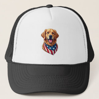 Gorra De Camionero Camiseta Vintage de Golden Retriever con Estrellas