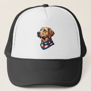 Gorra De Camionero Camiseta vintage de perro patriótico Retriever Mas
