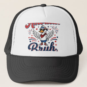 Gorra De Camionero Camiseta Vintage Pato Patriótico Todo Americano Br