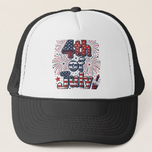 Gorra De Camionero Camiseta Vintage Patriótica Fuegos Artificiales 4