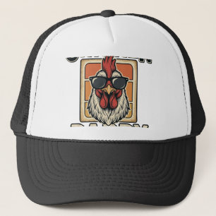 Gorra De Camionero Camiseta Vintage Vector de Gallo Divertido Papá Po