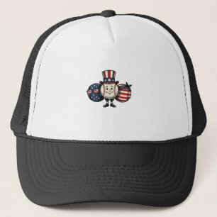 Gorra De Camionero Camiseta Vintage Vector Trio de Béisbol Patriótico