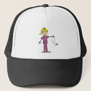 Gorra De Camionero Camisetas de enfermería de manicura con mango blon