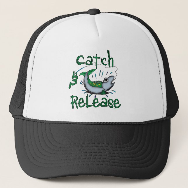 Gorra De Camionero Camisetas de pesca de captura y liberación (Anverso)