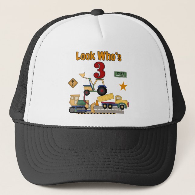 Gorra De Camionero Camisetas del cumpleaños de los vehículos de la (Anverso)
