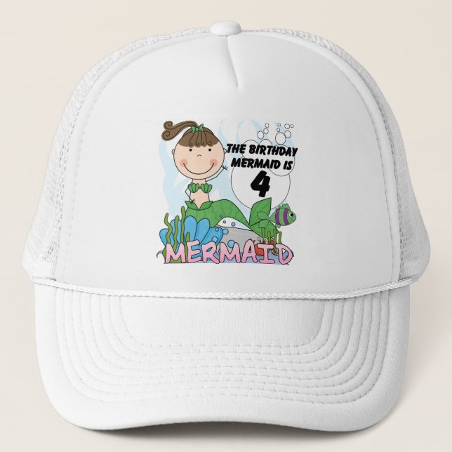 Gorra De Camionero Camisetas y regalos de cumpleaños de Sirena (Anverso)
