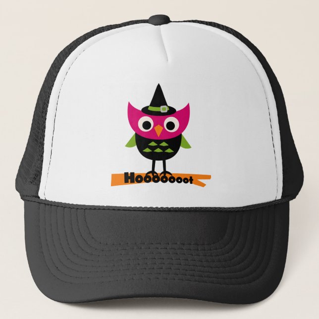 Gorra De Camionero Camisetas y regalos de Halloween con lechuza (Anverso)
