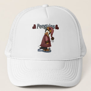 Gorra De Camionero Camisetas y regalos de Penguin con raquetas de nie