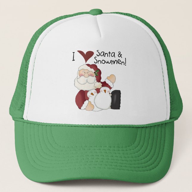 Gorra De Camionero Camisetas y regalos de Santa y Snowmen (Anverso)