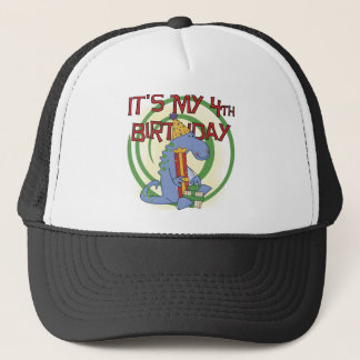 Gorra De Camionero Camisetas y regalos del cuarto cumpleaños de Dinos