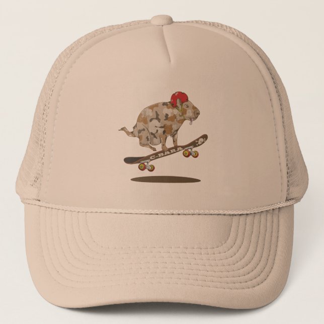 Gorra De Camionero Camo Capybara Skateboarding (Anverso)