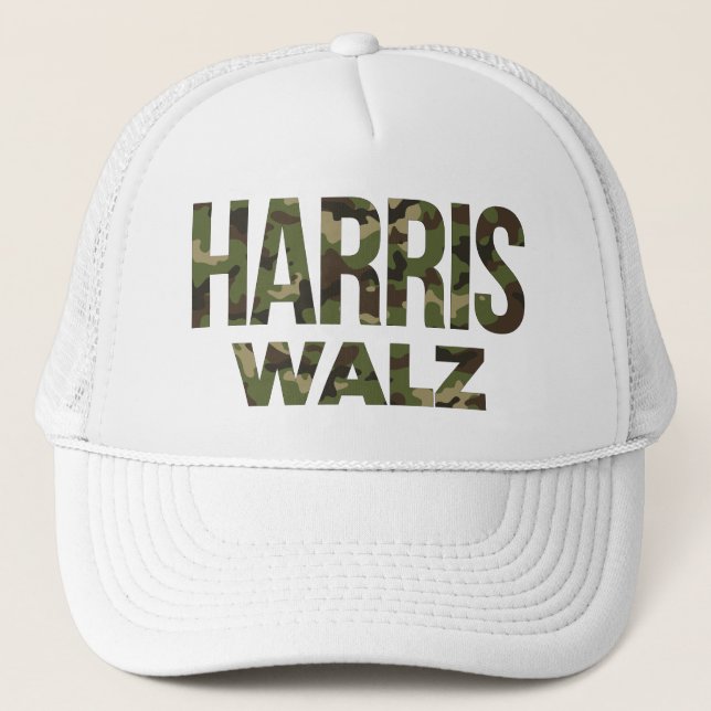 Gorra De Camionero Camouflage Harris Walz (Anverso)
