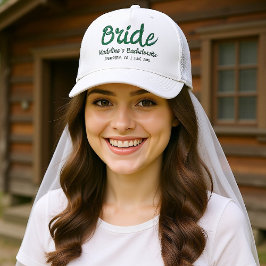 Gorra De Camionero Camp Bachelorette Bride Hand Writing Green