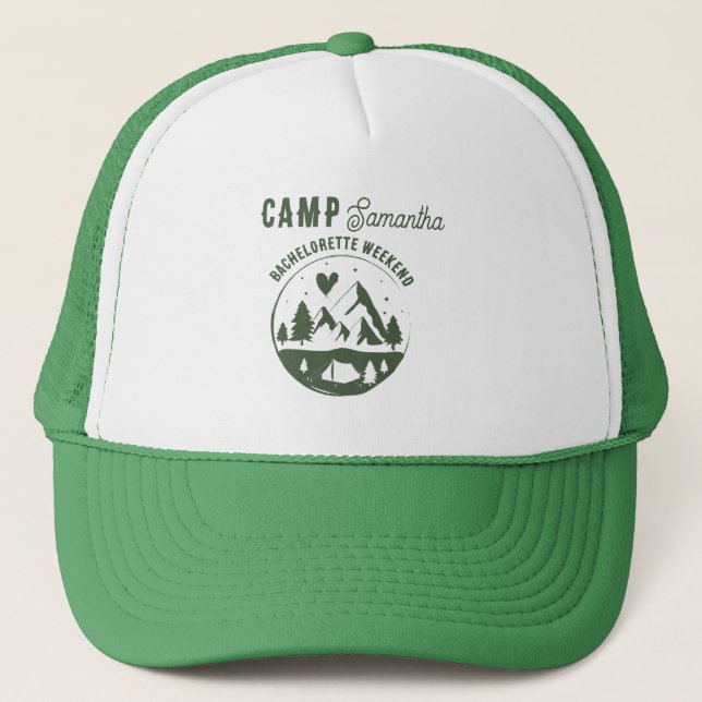 Gorra De Camionero Camp Bachelorette Party Camping Bach Weekend (Anverso)