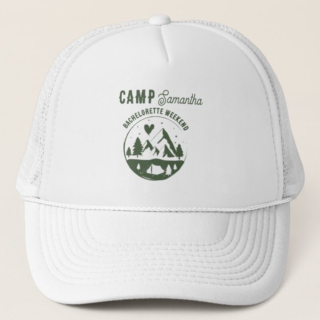 Gorra De Camionero Camp Bachelorette Party Camping Bach Weekend (Anverso)