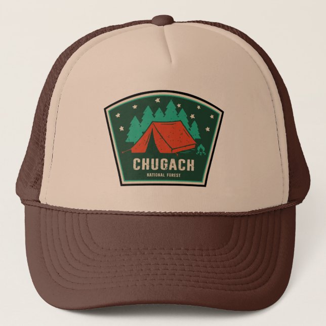 Gorra De Camionero Campamento forestal nacional de Chugach (Anverso)