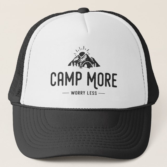 Gorra De Camionero Campamento más preocupación menos (Anverso)