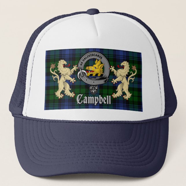 Gorra De Camionero Campbell Clan Badge & Tartan (Anverso)